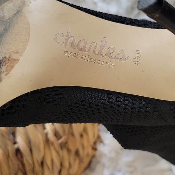 Charles by charles david peep toe socks heeled boots - Picture 5 of 11